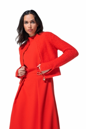 soepelvallende jurk in crêpe 50 Red