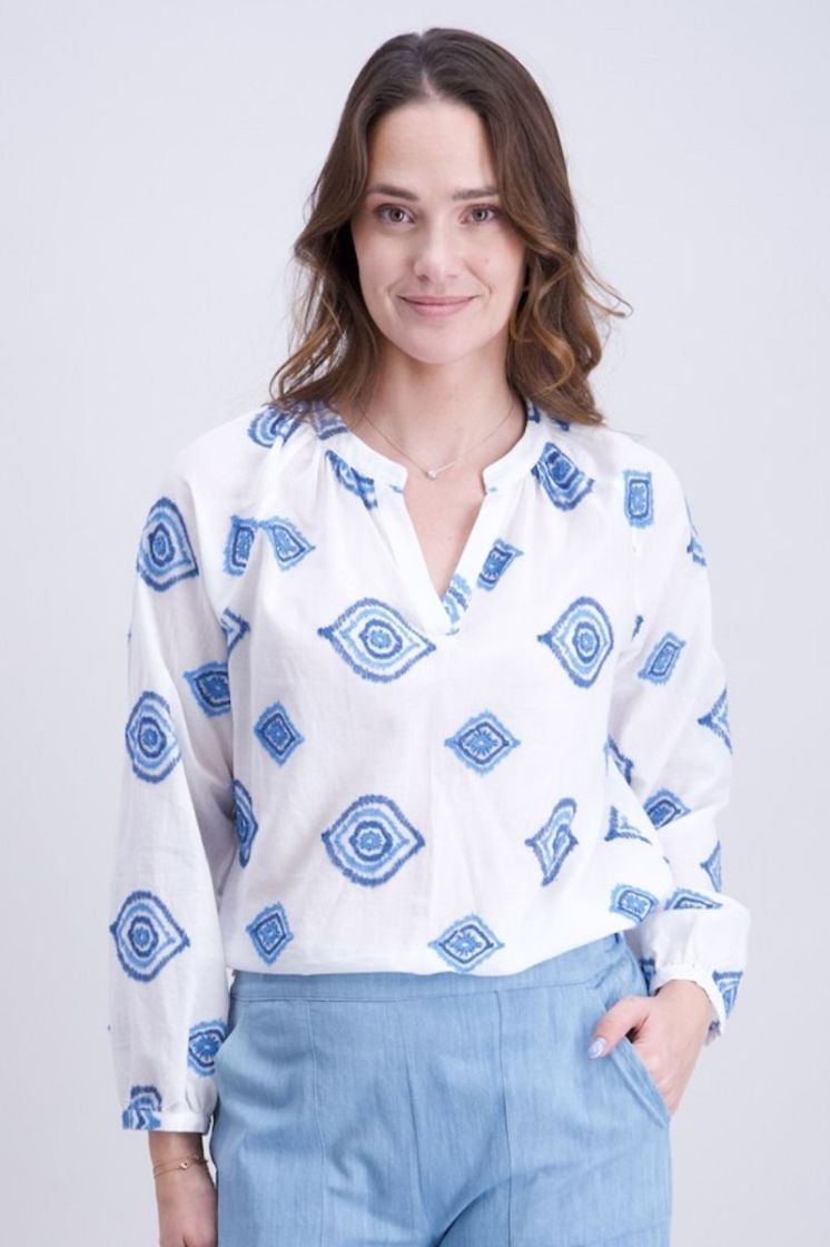 0 blanc/indigo