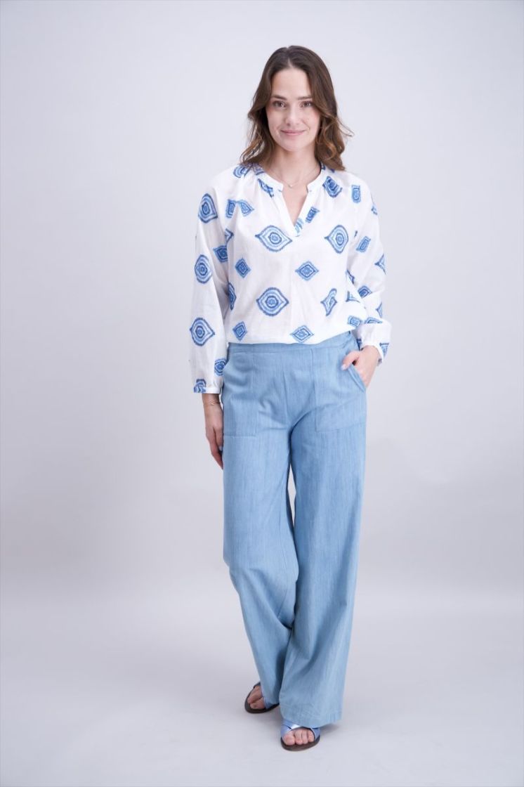 0 blanc/indigo