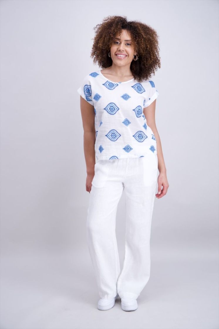 0 blanc/indigo