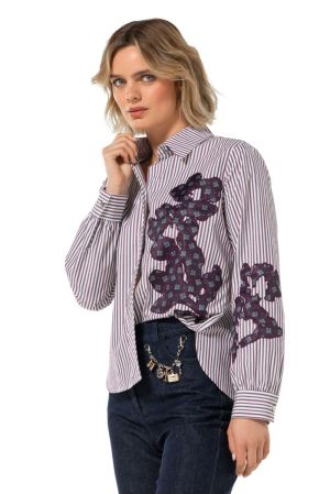 Blouse in katoen met patchwork 59 Multi Color